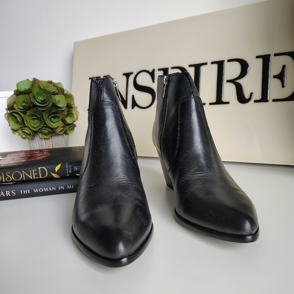 Black Leather Ankle Boots